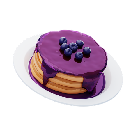 Blueberry Pancakes1  3D Icon