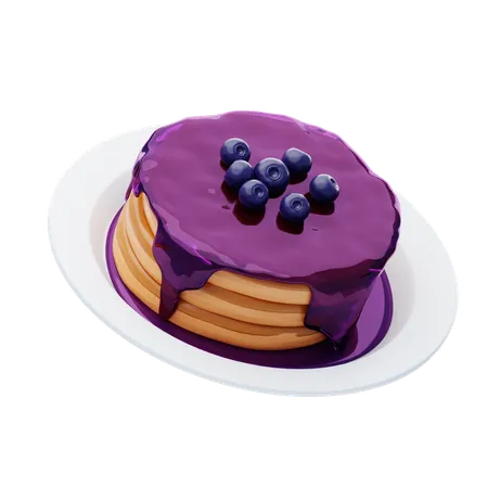 Blueberry Pancakes1  3D Icon
