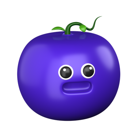 Blueberry Shocked  3D Icon