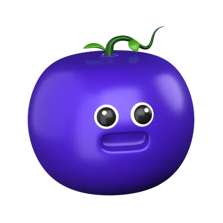 Blueberry Shocked  3D Icon