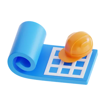 3 D Rendering Blueprint And Tool Construction Icon 3D Icon