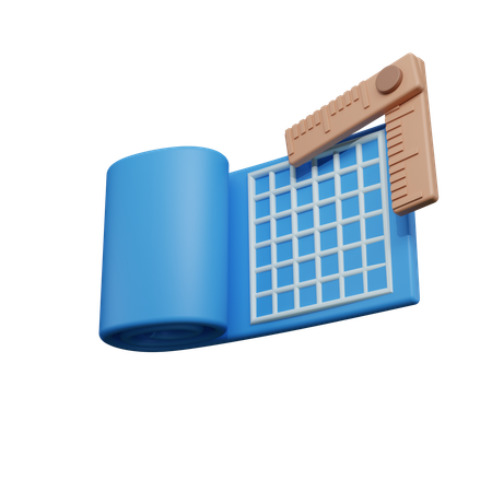 Blueprint and roller  3D Icon