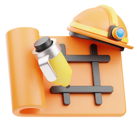 Blueprint And Tools  3D Icon