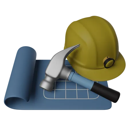 Blueprint And Tools  3D Icon