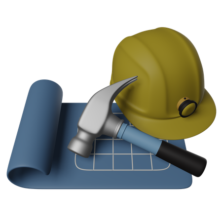 Blueprint And Tools  3D Icon