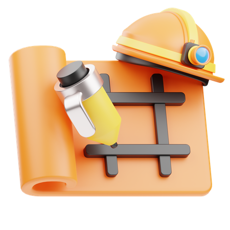 Blueprint And Tools 3D Icon