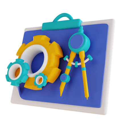 Blueprint Plan  3D Icon