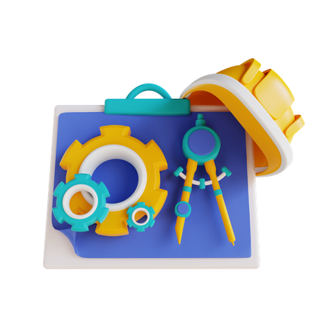 Blueprint Plan  3D Icon
