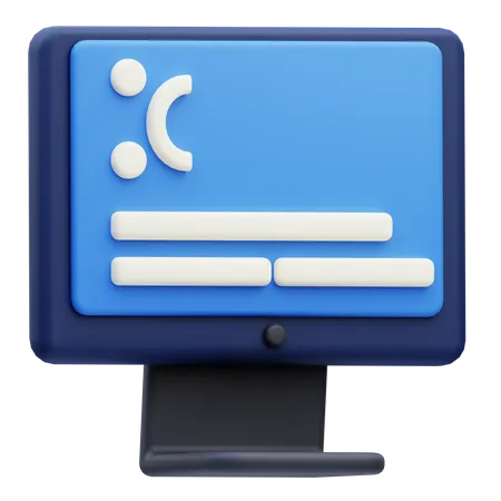 Blauer Bildschirm  3D Icon