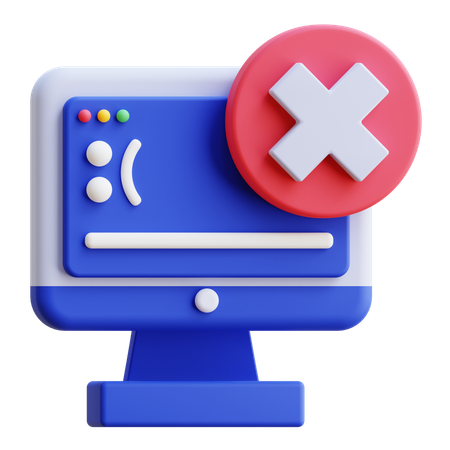 Bluescreen-Fehler  3D Icon