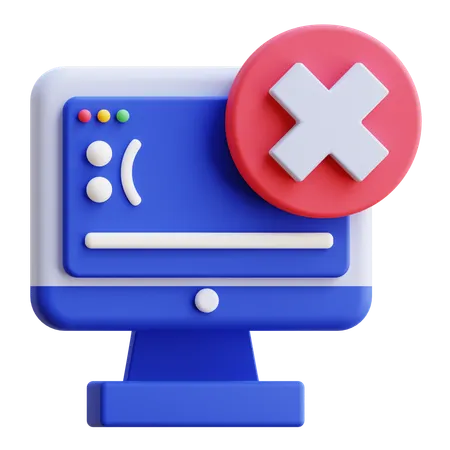 Bluescreen-Fehler  3D Icon