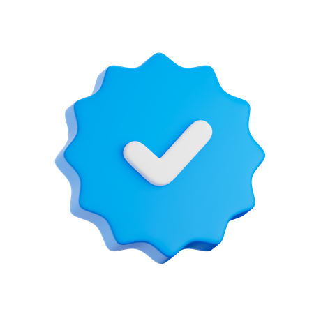 Marca azul  3D Icon