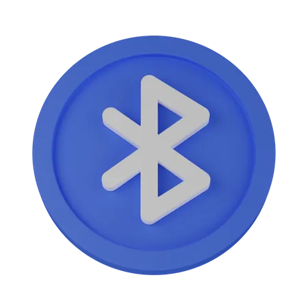 Round Bluetooth Sign 3D Icon