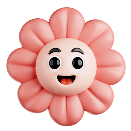 Blühende rosa Blume  3D Icon