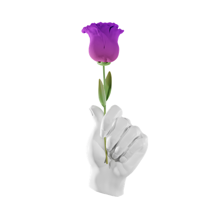 Blume halten Geste  3D Illustration