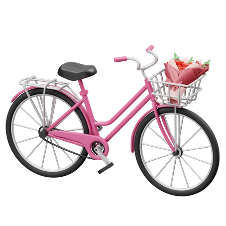 Blumenlieferung mit dem Fahrrad  3D Icon