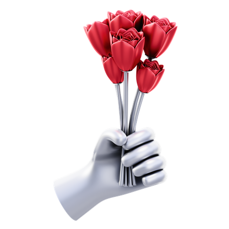 Blumen halten  3D Icon