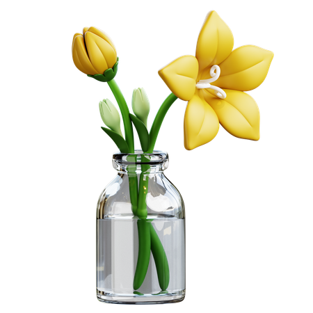 Blumenflasche  3D Icon