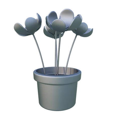 Blumentopf  3D Illustration