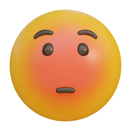 Blushing Shy Embarrassed Expression Emoji  3D Icon