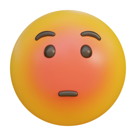 Blushing Shy Embarrassed Expression Emoji  3D Icon