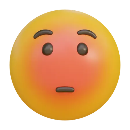 Blushing Shy Embarrassed Expression Emoji  3D Icon