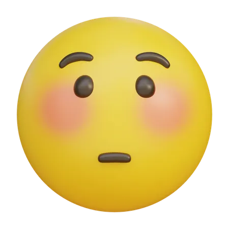 Blushing Shy Embarrassed Expression Emoji  3D Icon