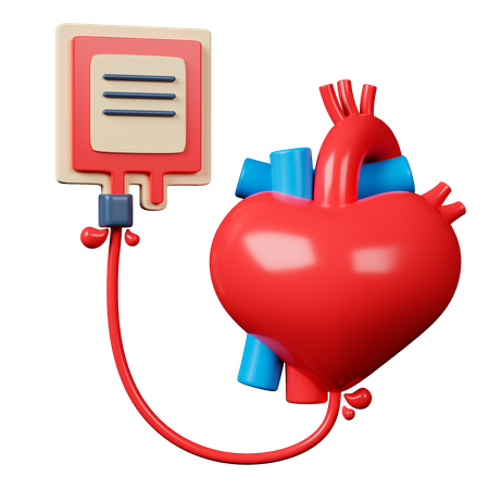 Blutbeutel und Herz  3D Icon