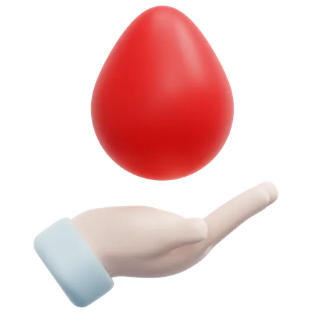 Blutstropfen Hand  3D Icon