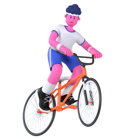 Bmx Racing Player  3D Illustration