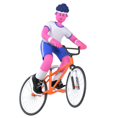 Bmx Racing Player  3D Illustration