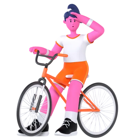 BMX Racing Player  3D Illustration