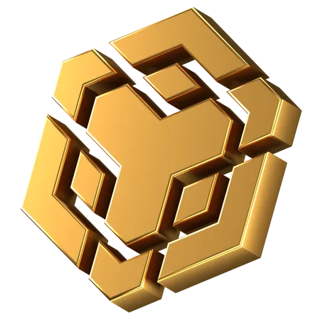 3 D Icon Of A Gold Bnb Logo 3D Icon