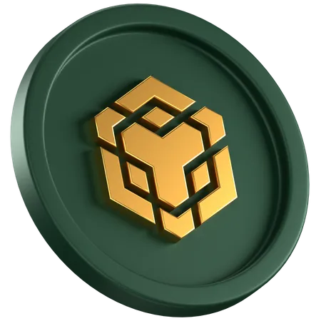 3 D Icon Of A Green Coin With Golden Bnb Logo In The Center 3D Icon