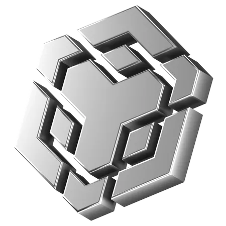 3 D Icon Of A Silver Bnb Logo 3D Icon