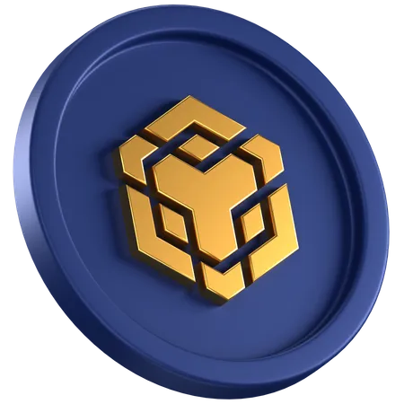3 D Icon Of A Blue Coin With Golden Bnb Logo In The Center 3D Icon