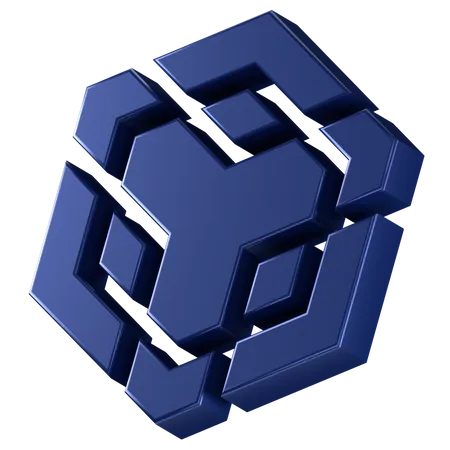 Icone 3 D De Um Logotipo Azul Do BNB 3D Icon