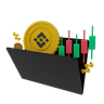 3d binance coin trading logo