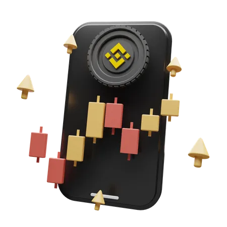 BNB Crypto App  3D Illustration