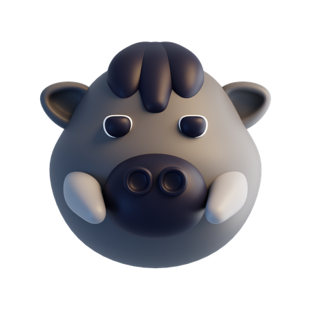 멧돼지 얼굴  3D Icon