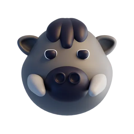 멧돼지 얼굴  3D Icon