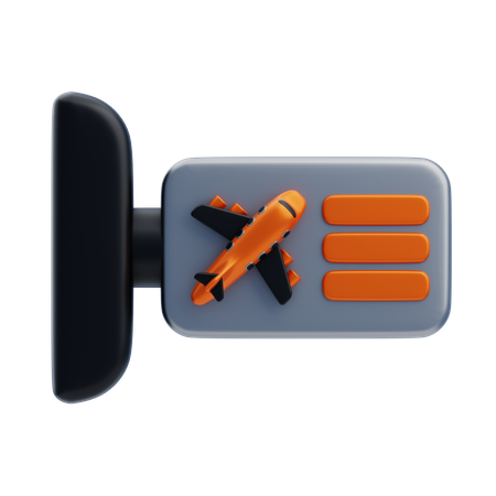 Boarding Gate Sign In Airport  3D Icon