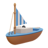 3d boat emoji