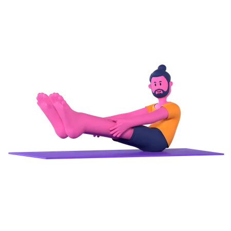 Boat Pose  3D Icon