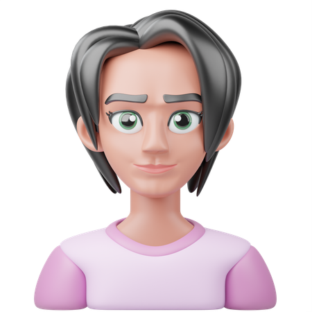 Bob Hair Girl  3D Icon