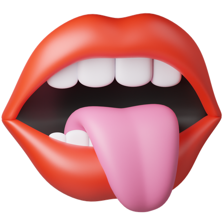 Boca y lengua  3D Icon