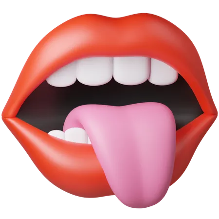 Boca y lengua  3D Icon