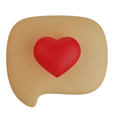 Bocadillo de diálogo con corazones  3D Icon