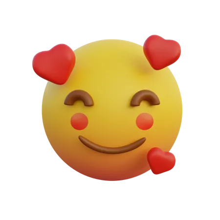 Corando as bochechas vermelhas com amor  3D Emoji