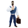 businessman bodybuilder emoji 3d
